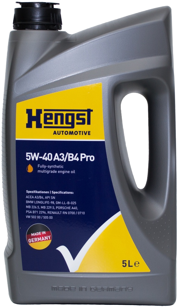 Моторное масло Hengst 5W40 A3/B4 Pro, 5л